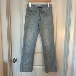 Dolce & Gabbana Light Wash Straight Leg Designer Luxury Jeans, Size 29